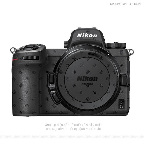 Dán Skin Máy Ảnh Nikon Vân Nổi Pattern Icon Đen | UVPT04