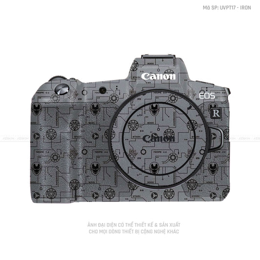 Dán Skin Máy Ảnh Canon Vân Nổi Pattern Ironman Xám | UVPT17