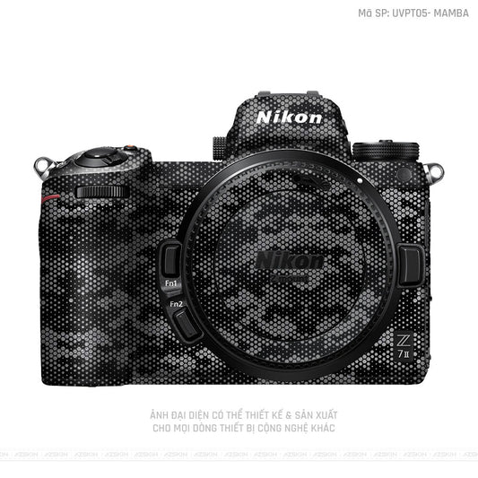 Dán Skin Máy Ảnh Nikon Vân Nổi Mamba Xám | UVPT05
