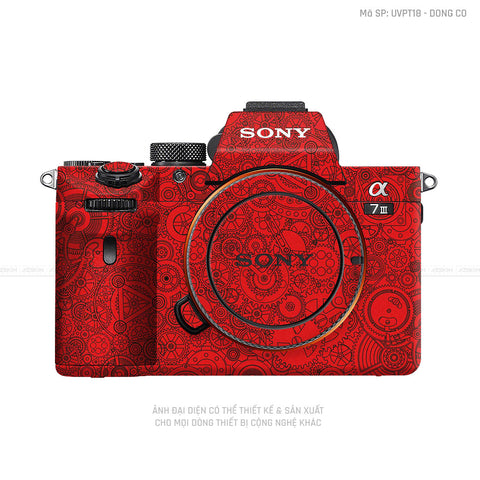 Dán Skin Máy Ảnh Sony Vân Động Cơ Đỏ | UVPT19