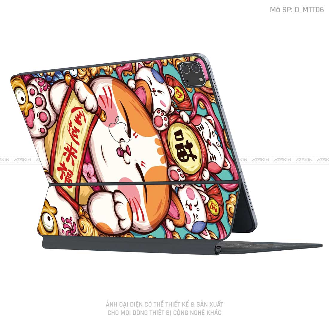 Dán Skin Magic Keyboard Hình Mèo Thần Tài | D_MTT06