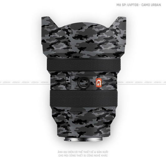 Dán Skin Ống Kính Sony Vân Nổi Camo Urban Xám | UVPT08