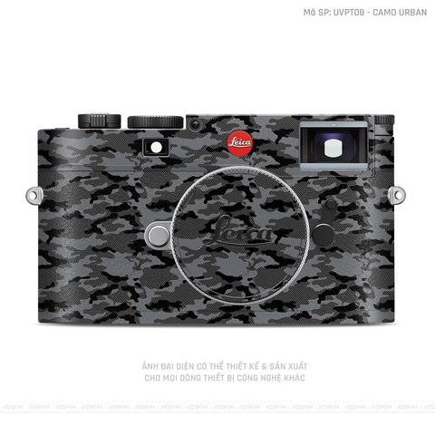 Dán Skin Máy Ảnh Leica Vân Nổi Camo Urban Xám | UVPT08