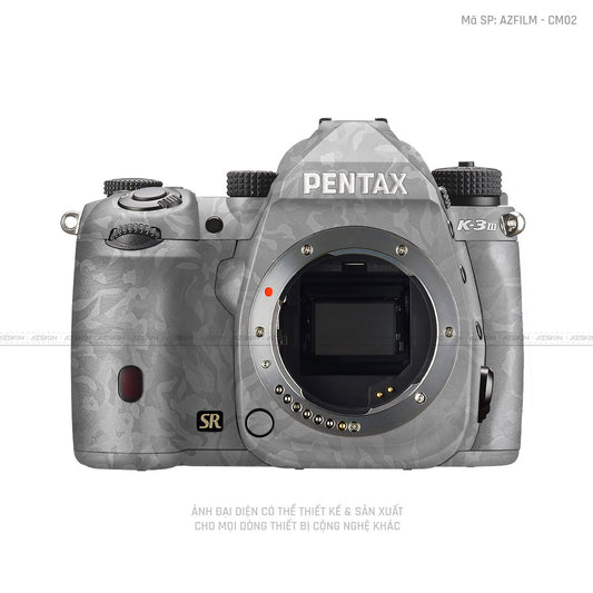 Dán Skin Máy Ảnh Pentax Vân Nổi Camo Xám  | AZFILM - CM02