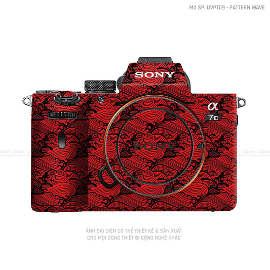 Dán Skin Máy Ảnh Sony Vân PATTERN WAVE Đỏ | UVPT09