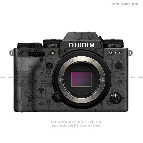 Dán Skin Máy Ảnh Fujifilm Vân Nổi Pattern Ironman Đen | UVPT17