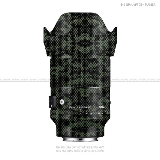 Dán Skin Ống Kính Sigma Vân Nổi Pattern Mamba Xanh | UVPT05