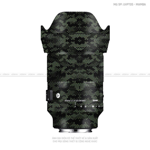 Dán Skin Ống Kính Sigma Vân Nổi Pattern Mamba Xanh | UVPT05