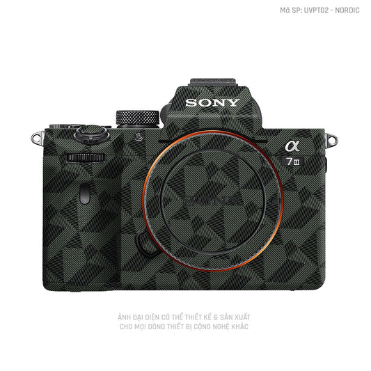 Dán Skin Máy Ảnh Sony Vân Nổi Nordic Xanh | UVPT02