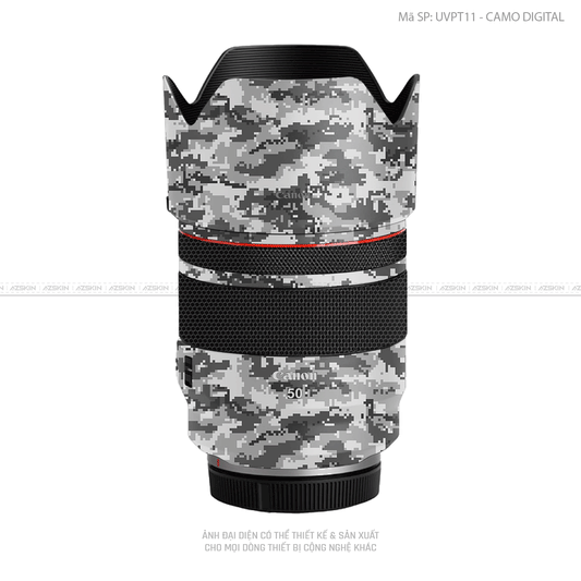 Dán Skin Ống Kính Canon Vân Nổi Camo Digital Xám | UVPT11