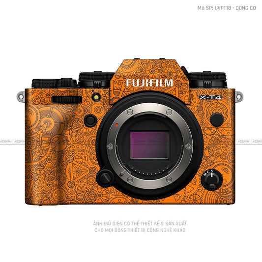 Dán Skin Máy Ảnh Fujifilm Vân Nổi Pattern Động Cơ Cam | UVPT18