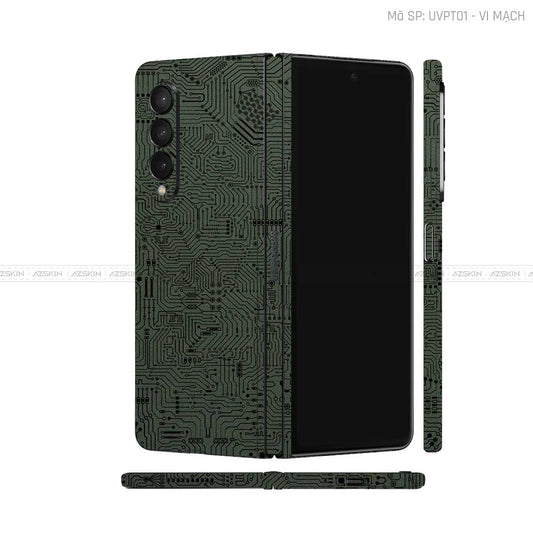 Skin Galaxy Z Fold4 Vân Vi Mạch Xanh | UVPT01