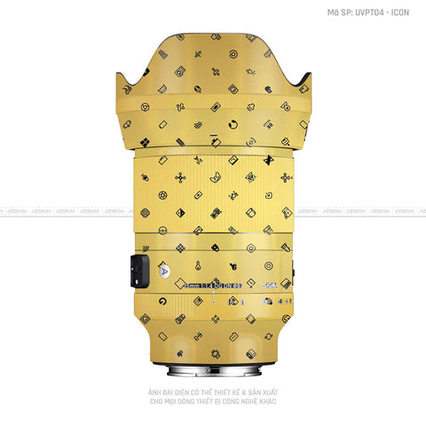 Dán Skin Ống Kính Sigma Vân Nổi Pattern Icon Vàng | UVPT04