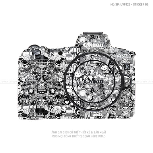 Dán Skin Máy Ảnh Canon Vân Nổi Sticker 02 | UVPT22