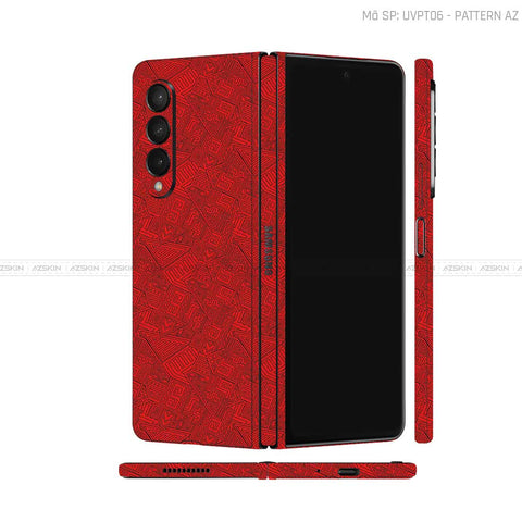 Dán Skin Galaxy Z Fold4 Vân Nổi Pattern AZ Đỏ | UVPT06