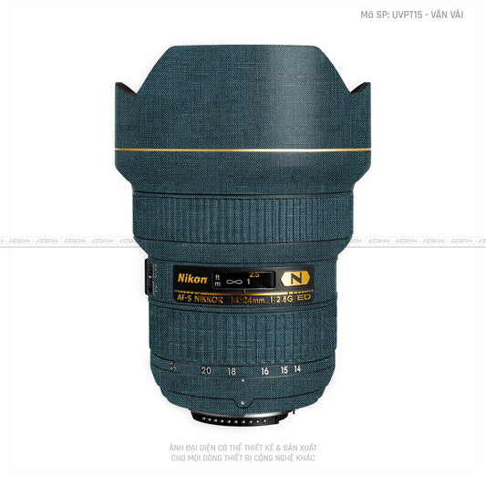 Dán Skin Ống Kính Nikon Vân Vải Xanh Cổ Vịt | UVPT15
