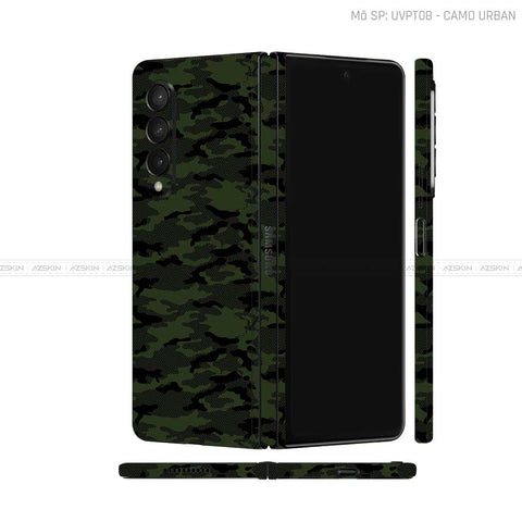 Dán Skin Galaxy Z Fold3 Vân Pattern Camo Urban Xanh | UVPT08