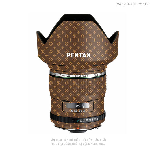 Dán Skin Ống Kính Pentax Vân Nổi Pattern LV Nâu | UVPT16
