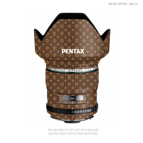 Dán Skin Ống Kính Pentax Vân Nổi Pattern LV Nâu | UVPT16