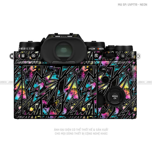 Dán Skin Máy Ảnh Fujifilm Vân Nổi Pattern Neon 01 | UVPT19
