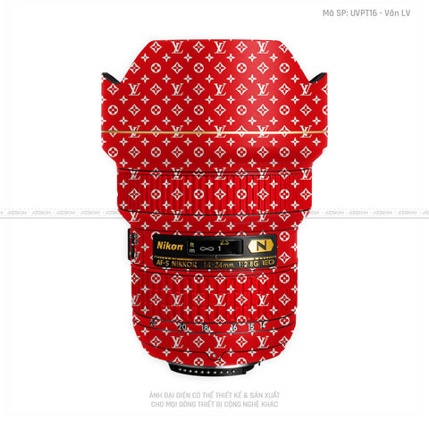 Dán Skin Ống Kính Nikon Vân Pattern LV Đỏ Trắng | UVPT16