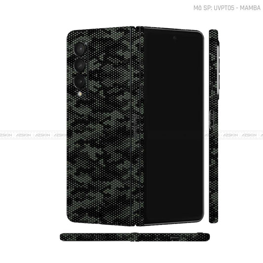 Dán Skin Galaxy Z Fold3 Vân Mamba Xanh | UVPT05