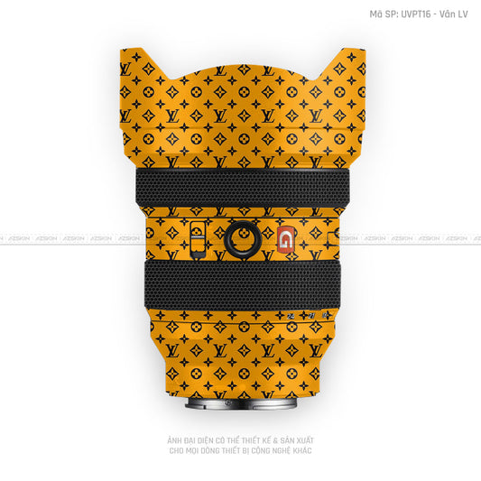 Dán Skin Ống Kính Sony Vân Nổi Pattern LV Đen Vàng | UVPT16