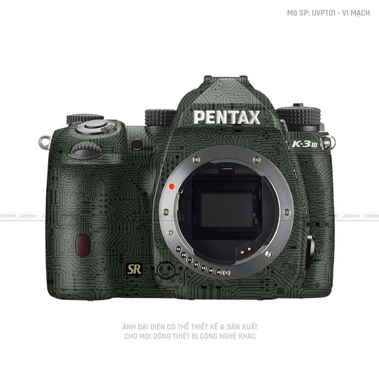 Dán Skin Máy Ảnh Pentax Vân Nổi Vi Mạch Xanh | UVPT01 - VI MẠCH