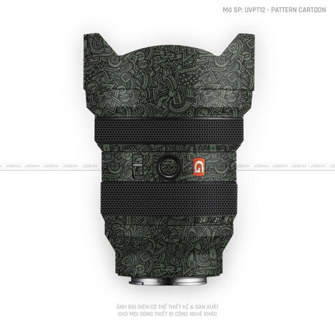 Dán Skin Ống Kính Sony Vân Nổi Pattern Cartoon Xanh | UVPT12