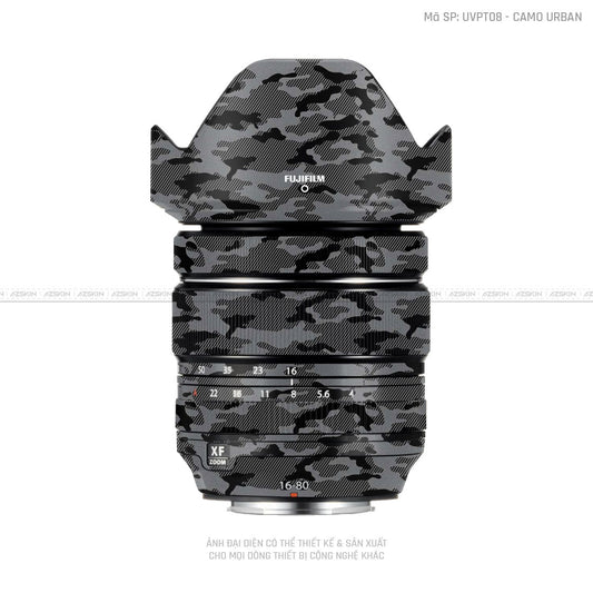 Dán Skin Ống Kính Fujifilm Vân Nổi Camo Urban Xám | UVPT08