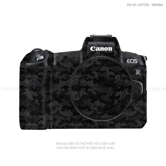 Dán Skin Máy Ảnh Canon Vân Nổi Mamba Đen | UVPT05