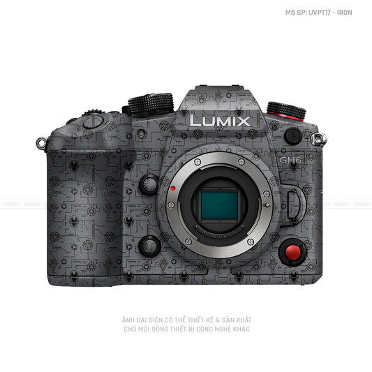 Dán Skin Máy Ảnh Lumix Vân Nổi Pattern Ironman Xám | UVPT17