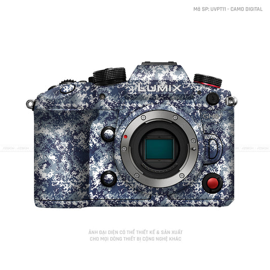 Dán Skin Máy Ảnh Lumix Vân Nổi Camo Digital Xanh | UVPT11