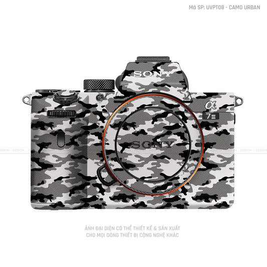 Dán Skin Máy Ảnh Sony Vân Camo Urban Trắng | UVPT08