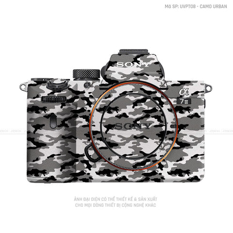 Dán Skin Máy Ảnh Sony Vân Camo Urban Trắng | UVPT08