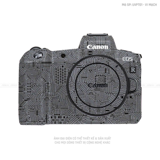 Dán Skin Máy Ảnh Canon Vân Nổi Vi Mạch Xám | UVPT01