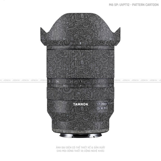 Dán Skin Ống Kính Tamron Vân Nổi Cartoon Xám | UVPT12