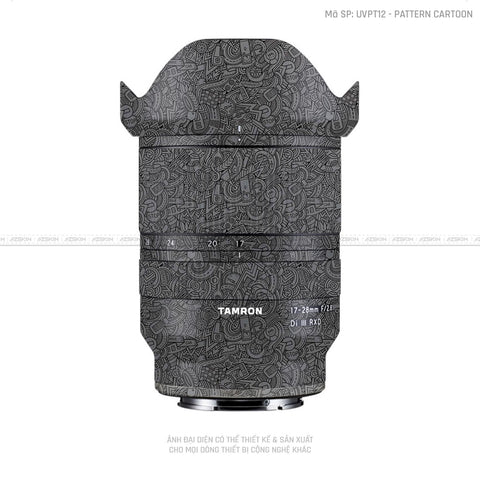 Dán Skin Ống Kính Tamron Vân Nổi Cartoon Xám | UVPT12