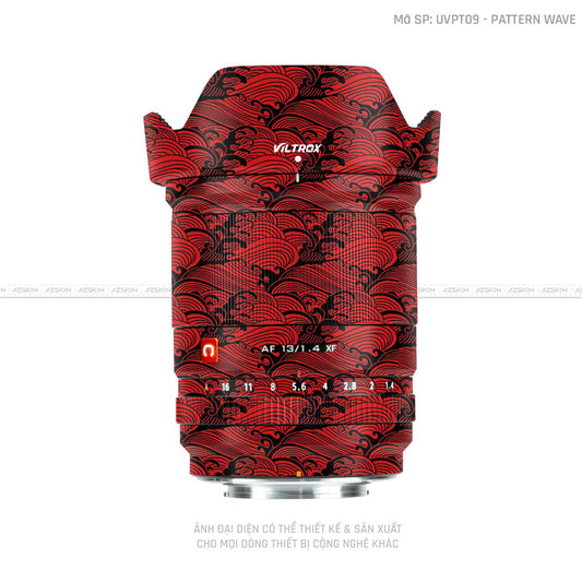 Dán Skin Ống Kính Viltrox Vân Nổi Pattern Wave Đỏ | UVPT09