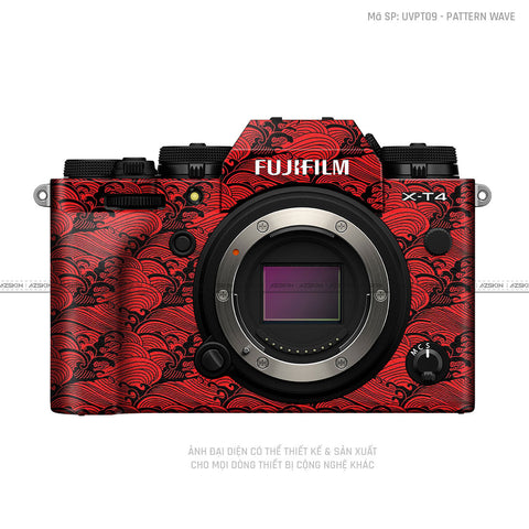 Dán Skin Máy Ảnh Fujifilm Vân Nổi Pattern Wave Đỏ | UVPT09