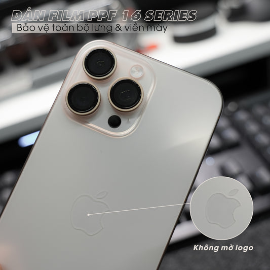 Miếng dán PPF iPhone 16 / iPhone 16 Pro Max giữ nguyên logo táo
