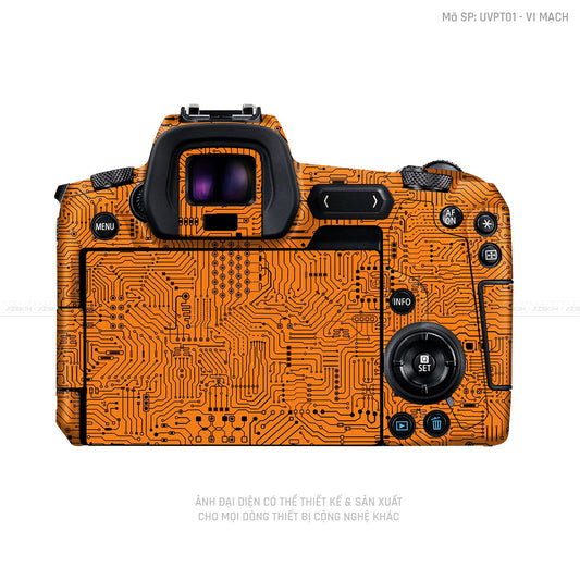 Dán Skin Máy Ảnh Canon Vân Nổi Vi Mạch Cam | UVPT01