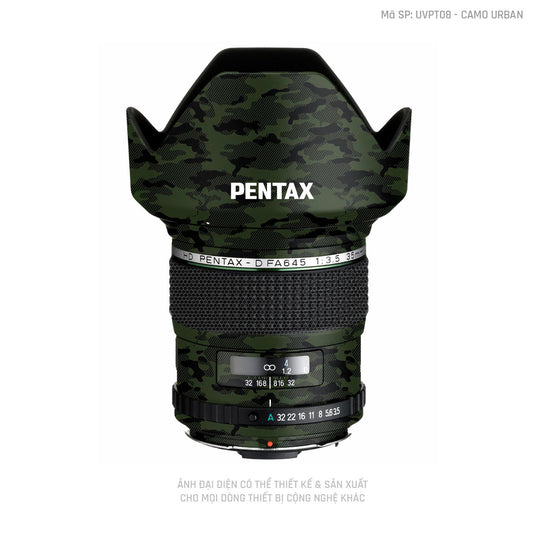 Dán Skin Ống Kính Pentax Pattern Camo Urban Xanh | UVPT08