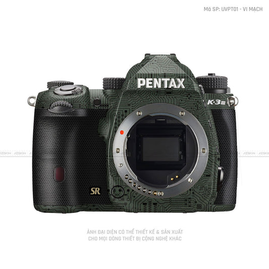 Dán Skin Máy Ảnh Pentax Vân Nổi Vi Mạch Xanh | UVPT01 - VI MẠCH