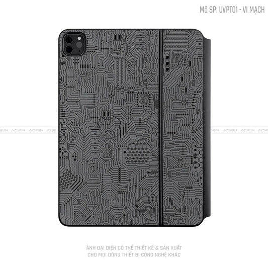Dán Skin Magic Keyboard Vân Vi Mạch Xám | UVPT01