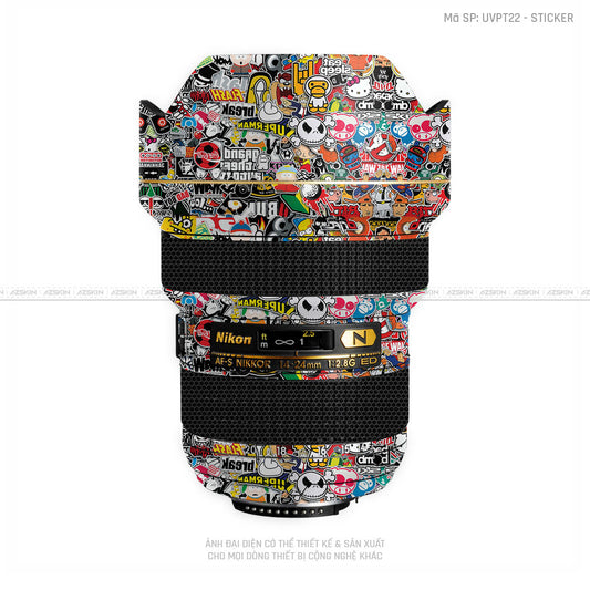 Dán Skin Ống Kính Nikon Vân Nổi Sticker 01 | UVPT22
