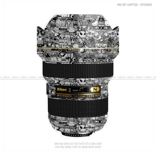 Dán Skin Ống Kính Nikon Vân Nổi Sticker 02 | UVPT22
