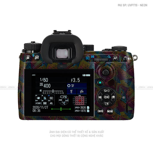 Dán Skin Máy Ảnh Pentax Vân Nổi Neon 03 | UVPT19