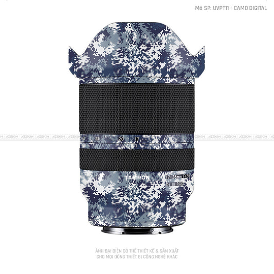 Dán Skin Ống Kính Tamron Vân Nổi Camo Digital Xanh | UVPT11
