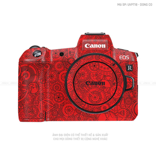 Dán Skin Máy Ảnh Canon Vân Nổi Pattern Động Cơ Đỏ | UVPT18